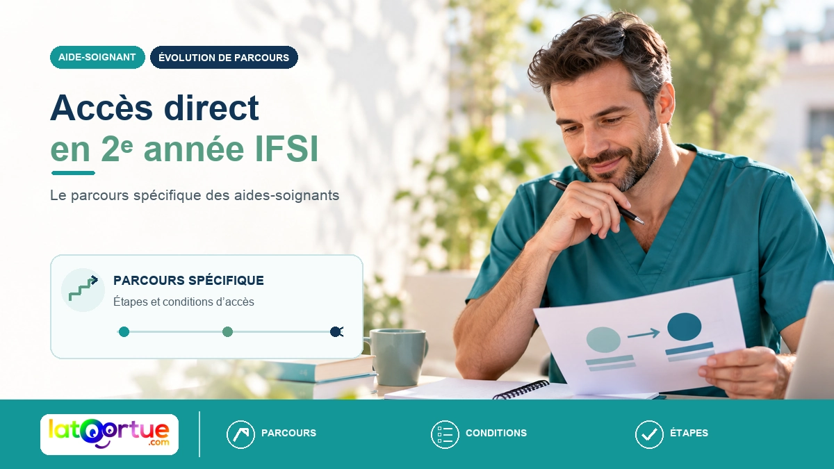 Aide-soignant consulte un parcours de formation et des étapes de progression.