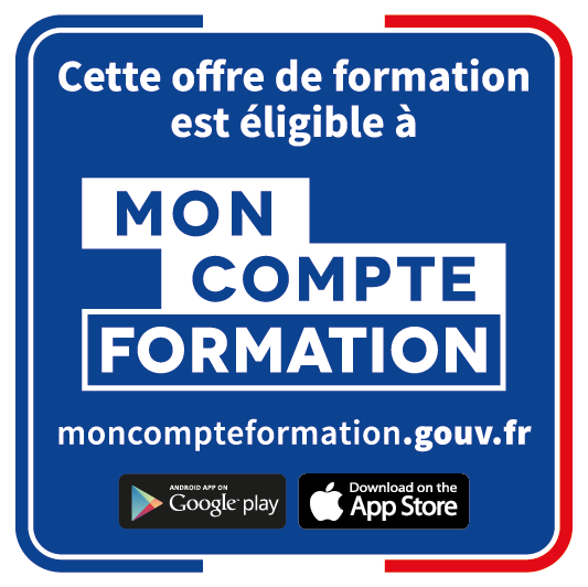 Badge Mon Compte Formation indiquant que l’offre Ortho-Boost est éligible au financement CPF